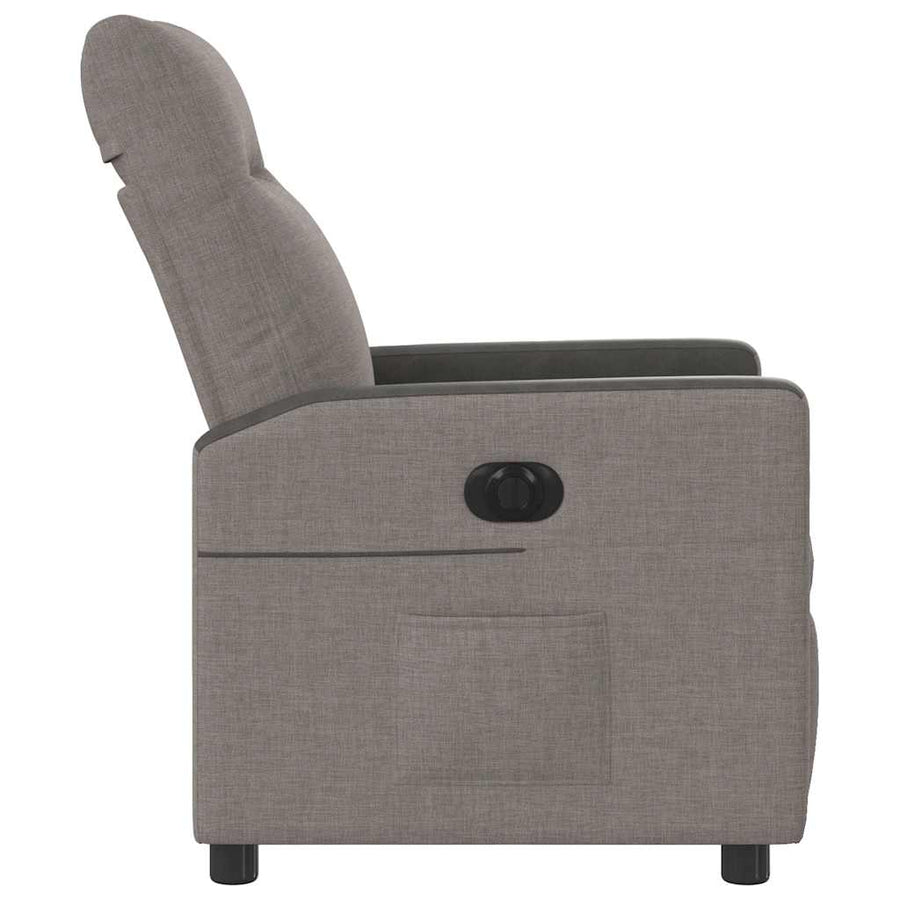 Fauteuil verstelbaar elektrisch stof taupe