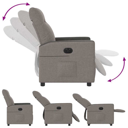 Fauteuil verstelbaar elektrisch stof taupe