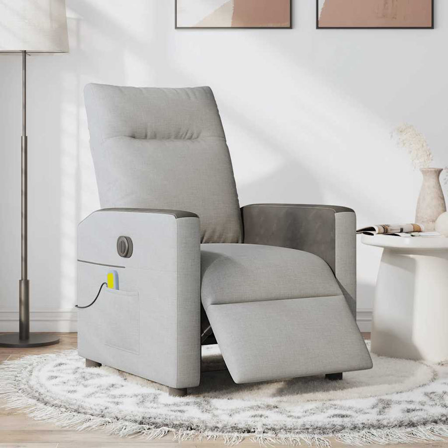 Massagestoel elektrisch verstelbaar stof wolk grijs