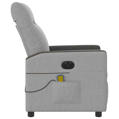 Massagestoel elektrisch verstelbaar stof wolk grijs