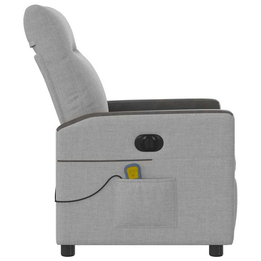 Massagestoel elektrisch verstelbaar stof wolk grijs