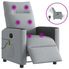 Electric adjustable massage chair fabric light gray