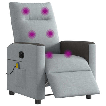 Massagestoel elektrisch verstelbaar stof lichtgrijs