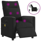 Massage chair electrically adjustable black fabric