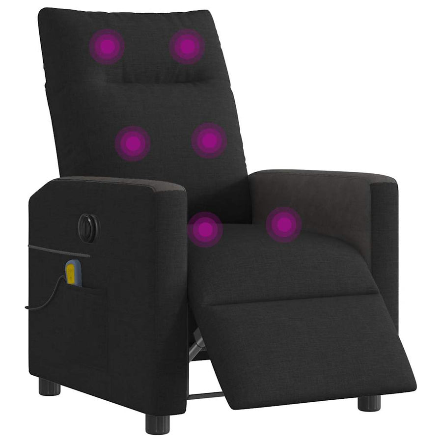 Massagestoel elektrisch verstelbaar stof zwart