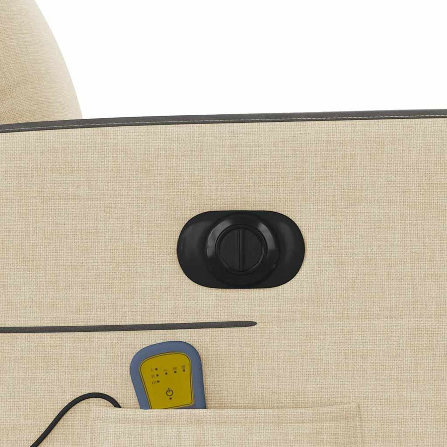 Massagestoel elektrisch verstelbaar stof crèmekleurig
