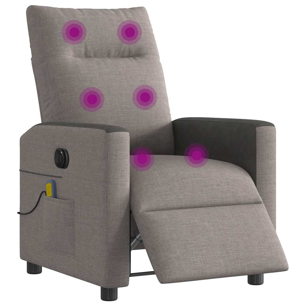 Massagestoel elektrisch verstelbaar stof taupe