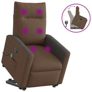 Sta-op massagestoel verstelbaar stof bruin 69x86x100 cm