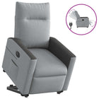 Electric Recliner Chair, Fabric Light Grey