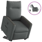 Electric adjustable recliner dark grey fabric