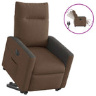 Recliner electrically adjustable fabric brown