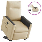 Electric adjustable riser recliner fabric cream