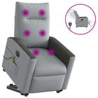 Electric Adjustable Reclining Massage Chair, Fabric, Light Grey