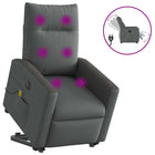 Electric Recliner Massage Chair Fabric Dark Grey