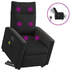 Recliner massage chair electrically adjustable fabric black