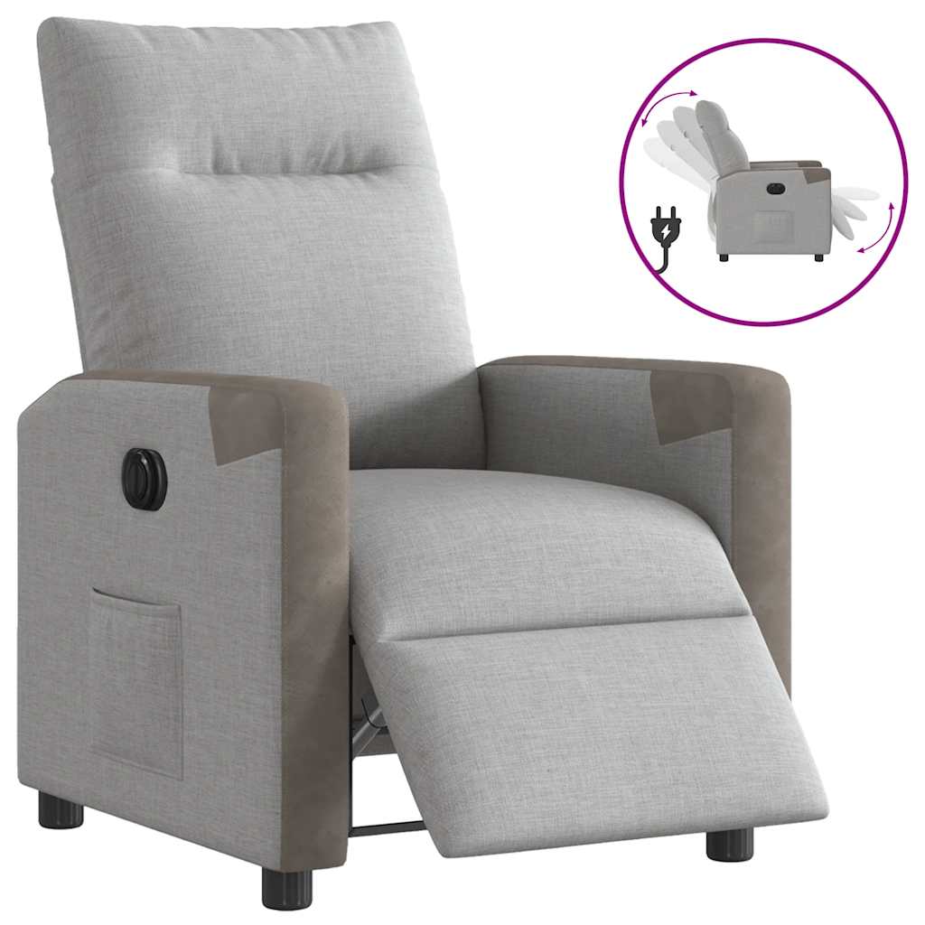 Fauteuil elektrisch verstelbaar stof wolk grijs