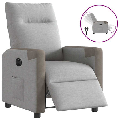 Fauteuil elektrisch verstelbaar stof wolk grijs