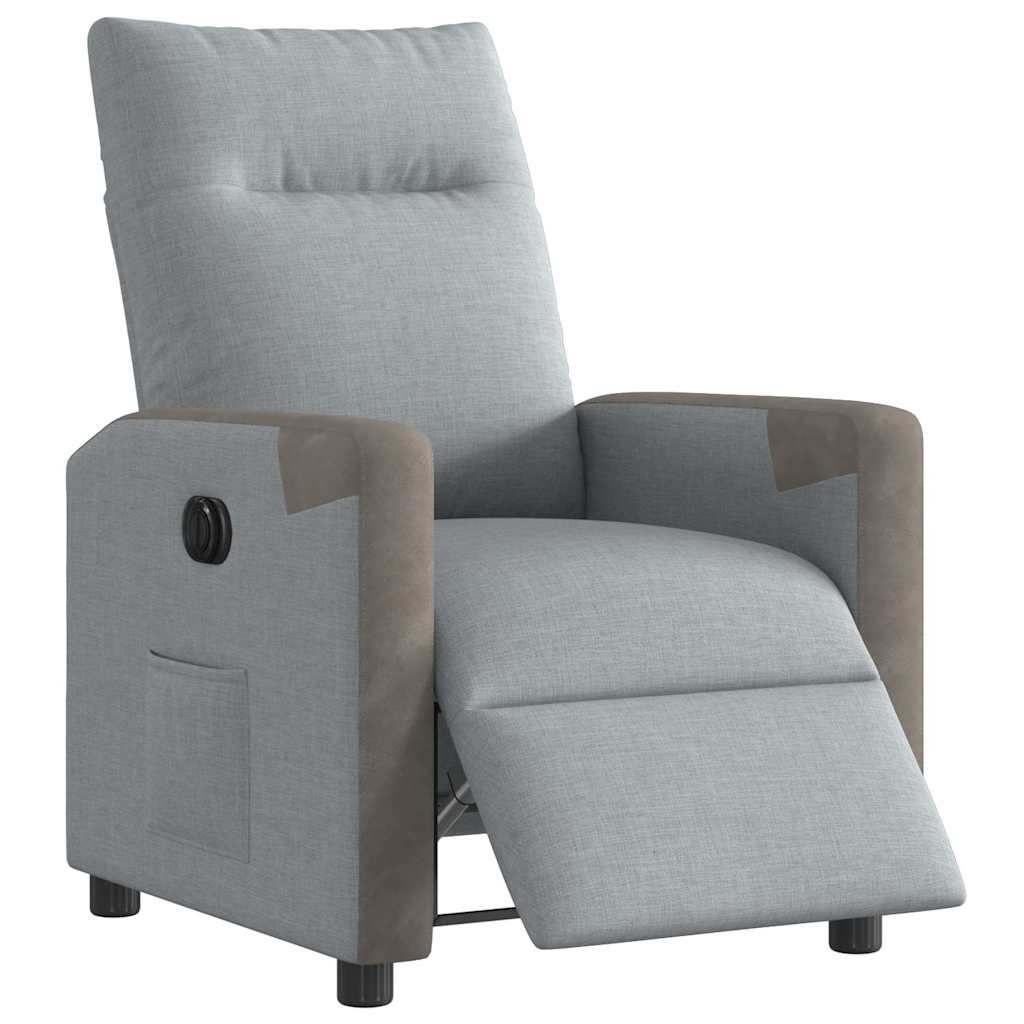 Fauteuil elektrisch verstelbaar stof lichtgrijs