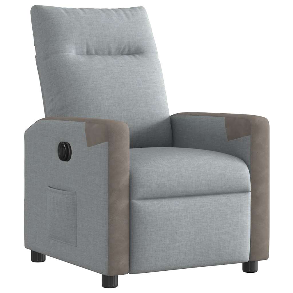 Fauteuil elektrisch verstelbaar stof lichtgrijs