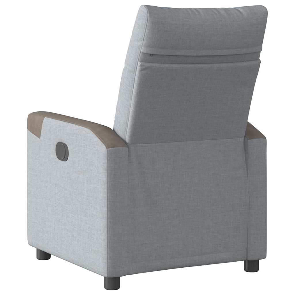 Fauteuil elektrisch verstelbaar stof lichtgrijs