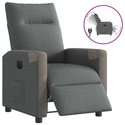Fauteuil elektrisch verstelbaar stof donkergrijs