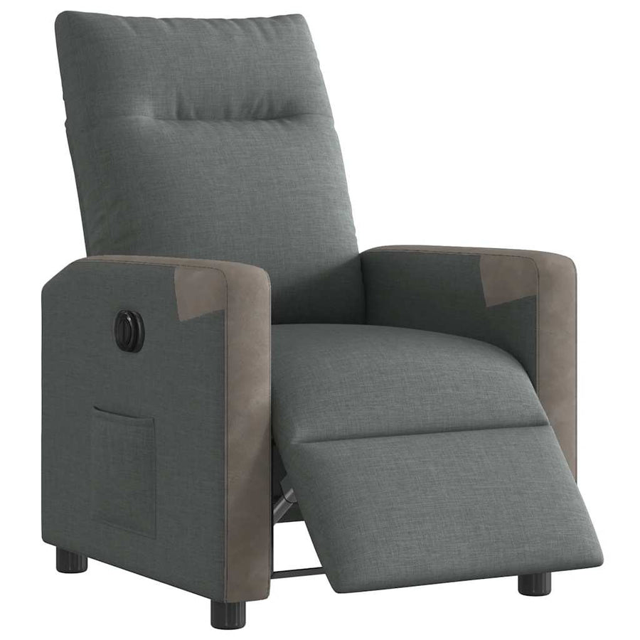 Fauteuil elektrisch verstelbaar stof donkergrijs