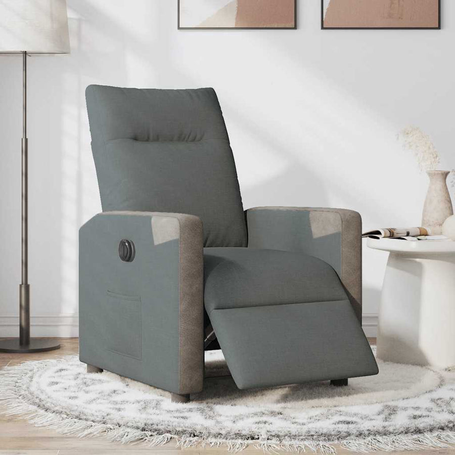Fauteuil elektrisch verstelbaar stof donkergrijs