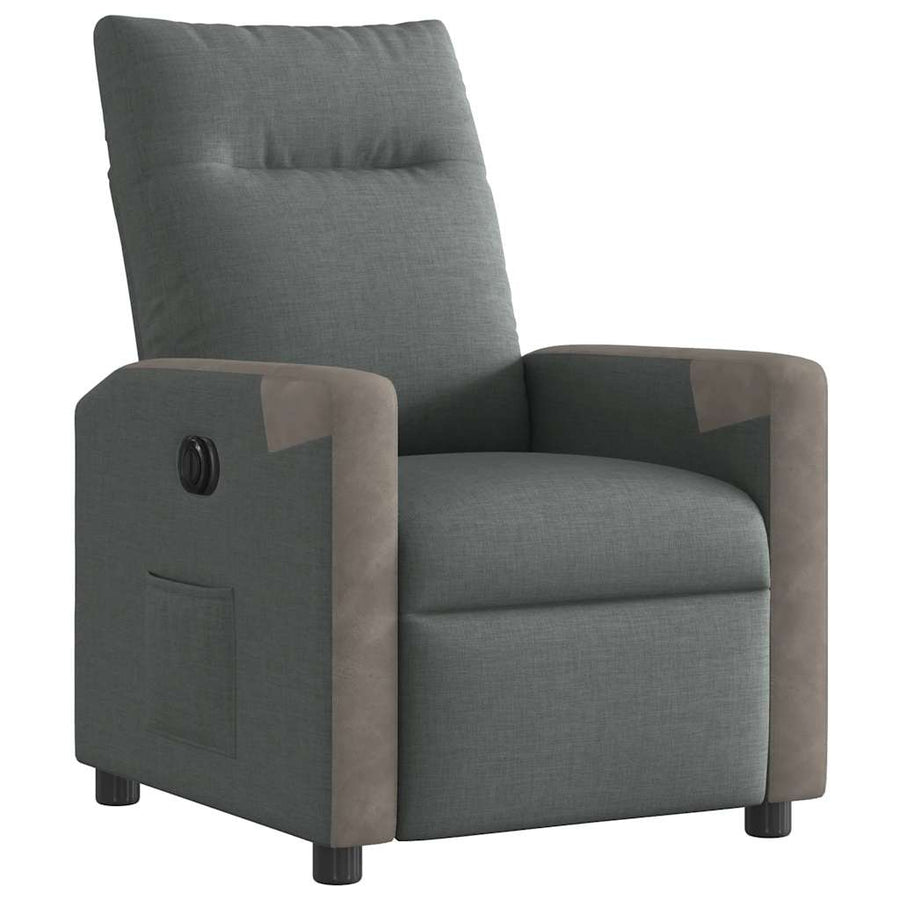 Fauteuil elektrisch verstelbaar stof donkergrijs