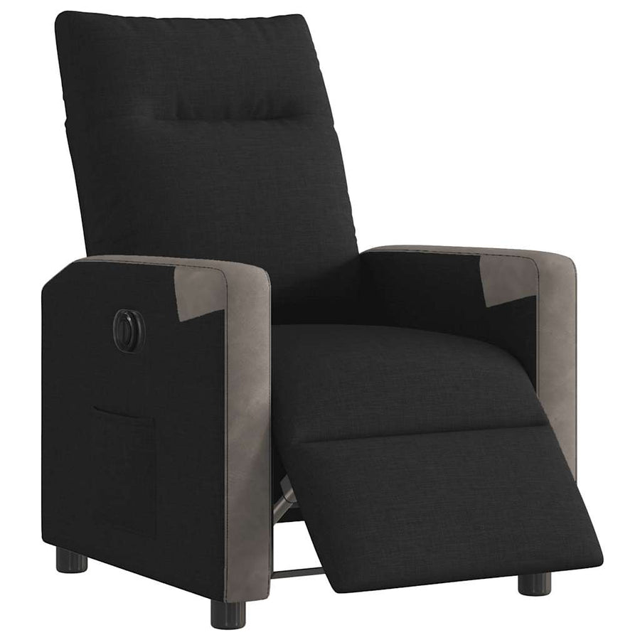 Fauteuil verstelbaar elektrisch stof zwart
