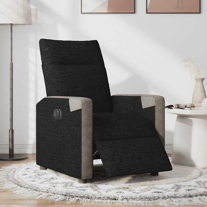 Fauteuil verstelbaar elektrisch stof zwart