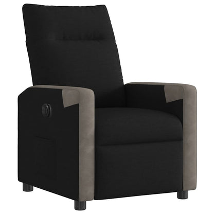 Fauteuil verstelbaar elektrisch stof zwart