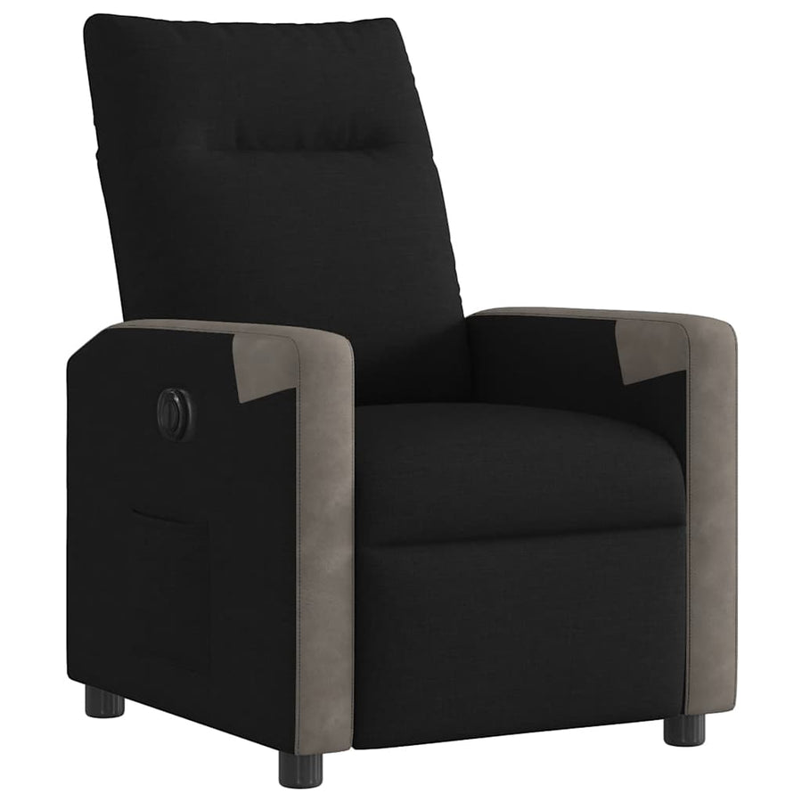 Fauteuil verstelbaar elektrisch stof zwart