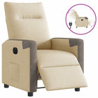Electric adjustable armchair fabric cream-colored