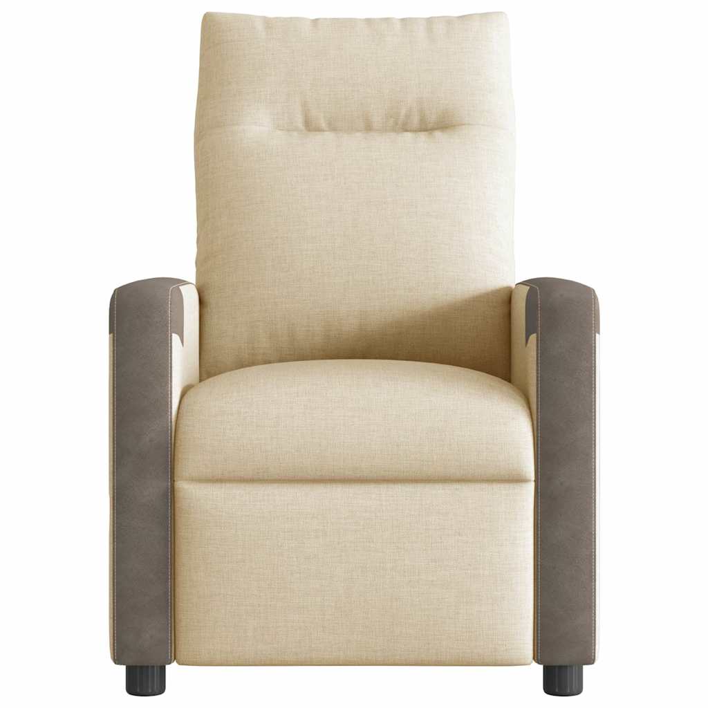 Fauteuil verstelbaar elektrisch stof crèmekleurig