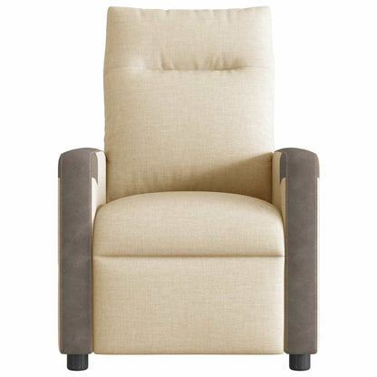 Fauteuil verstelbaar elektrisch stof crèmekleurig