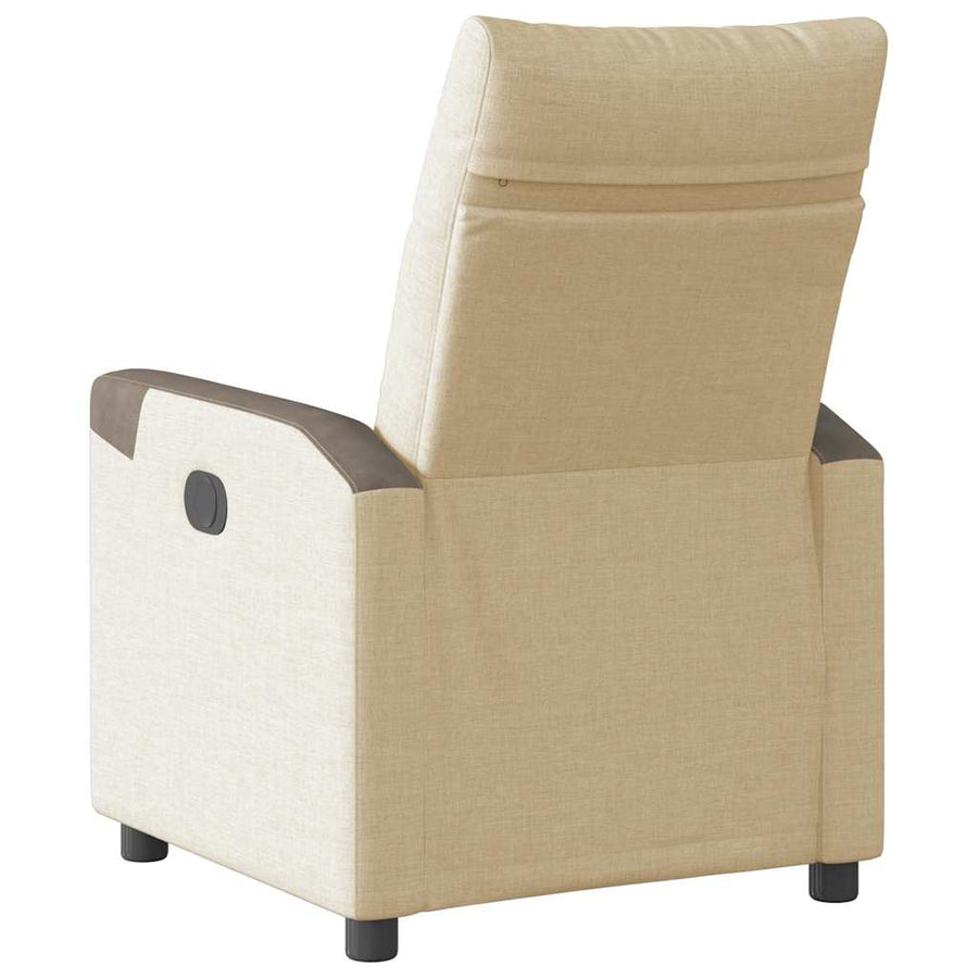 Fauteuil verstelbaar elektrisch stof crèmekleurig