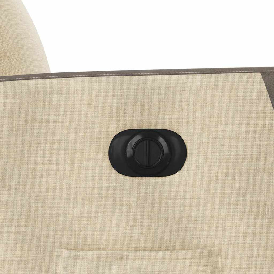 Fauteuil verstelbaar elektrisch stof crèmekleurig