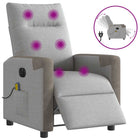 Electric adjustable massage chair fabric cloud gray
