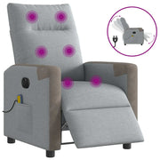 Massagestoel elektrisch verstelbaar stof lichtgrijs 69x86x100 cm