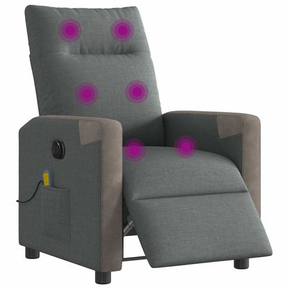 Massagestoel elektrisch verstelbaar stof donkergrijs