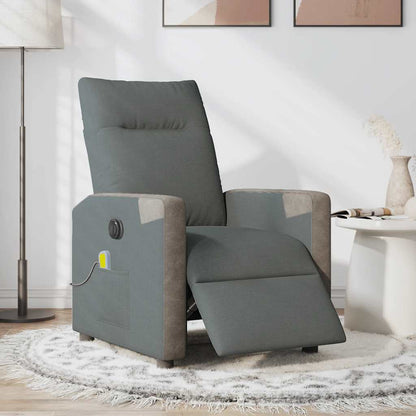 Massagestoel elektrisch verstelbaar stof donkergrijs