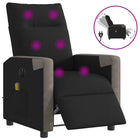 Massage chair electrically adjustable black fabric