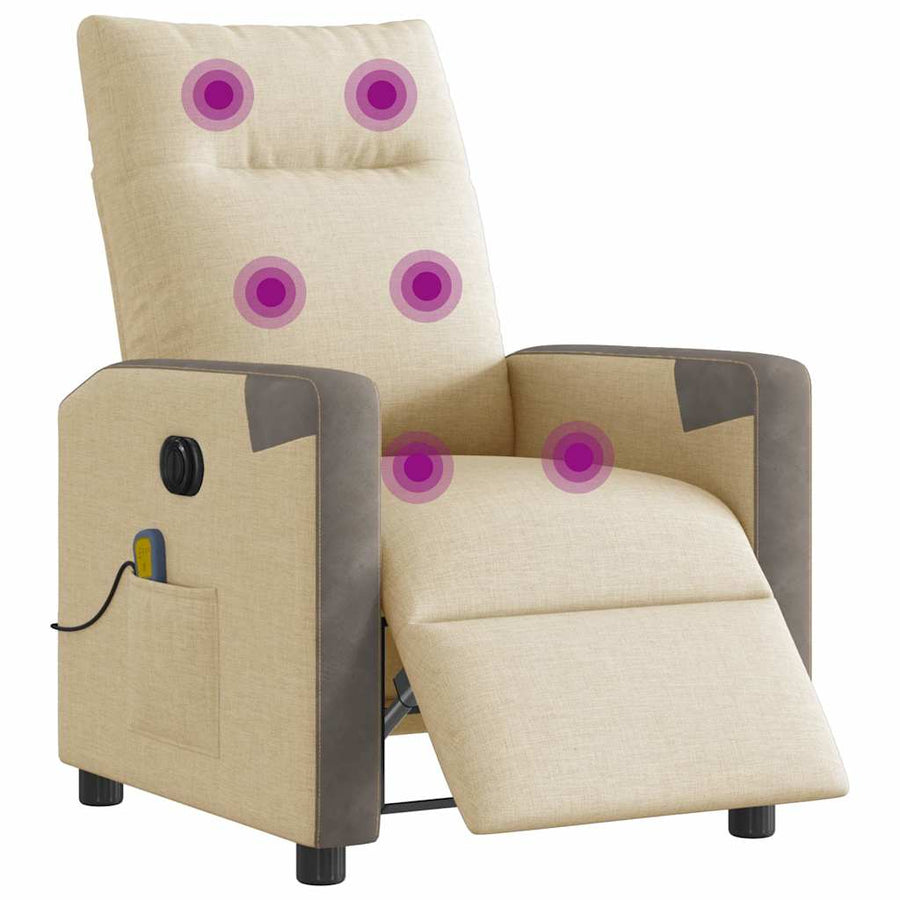Massagestoel Stof Kleurig Crème Ja Elektrisch verstelbaar