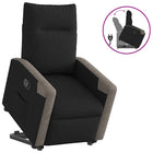 Rise and recline chair adjustable fabric black
