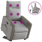 Adjustable Riser Recliner Massage Chair Fabric Cloud Grey