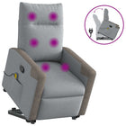 Adjustable Stand-Up Massage Chair Fabric Light Grey