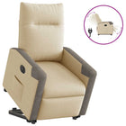Electric adjustable riser recliner fabric cream