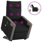 Recliner massage chair electrically adjustable fabric black