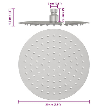 Regendouchekop rond 20 cm roestvrij staal 304