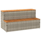 Hottub opstap 100x50x50,5 cm poly rattan acaciahout lichtgrijs